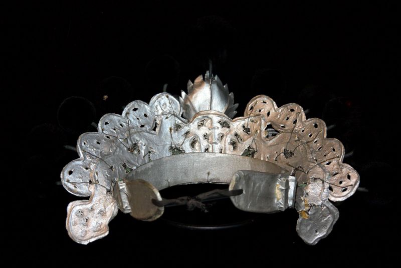 Alter chinesischer Theatre Kappe - Crown schwarzen Bommel 5