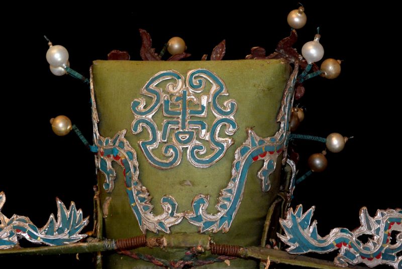 Alter chinesischer Theatre Kappe Die 6 Drachen 5