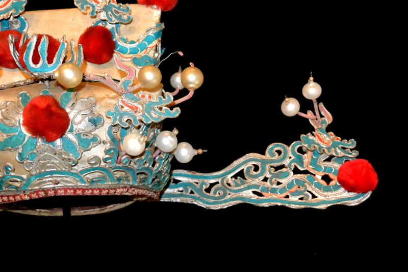 Alter chinesischer Theatre Kappe Die 6 Feuerdrachen 3