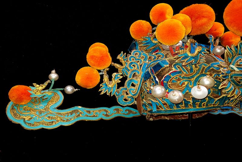Alter chinesischer Theatre Kappe Die orange Wolke 2