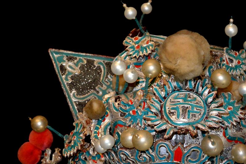Alter chinesischer Theatre Kappe Drachen 3