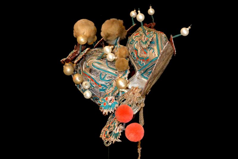 Alter chinesischer Theatre Kappe Drachen 4