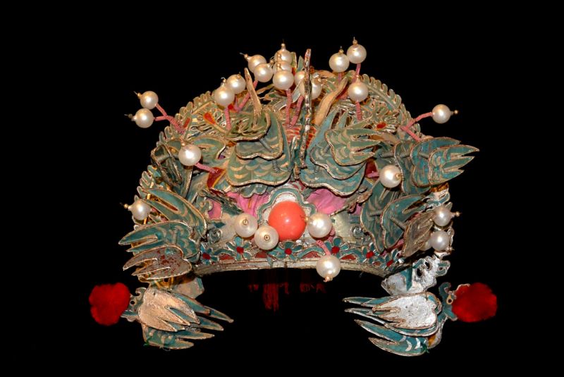 Alter chinesischer Theatre Kappe Großer Phönix 2