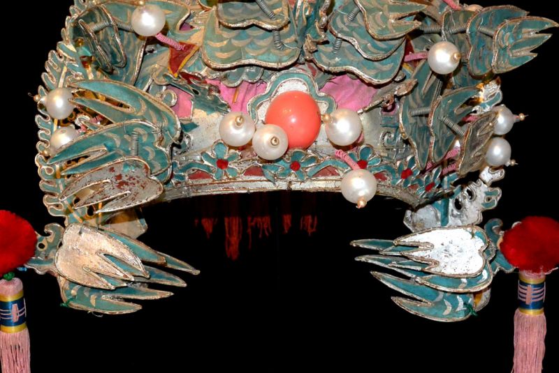 Alter chinesischer Theatre Kappe Großer Phönix 3