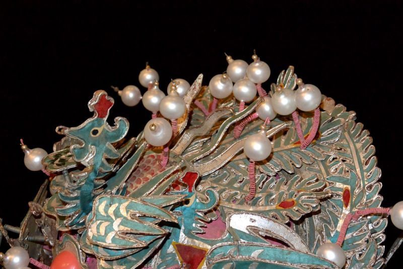 Alter chinesischer Theatre Kappe Großer Phönix 4