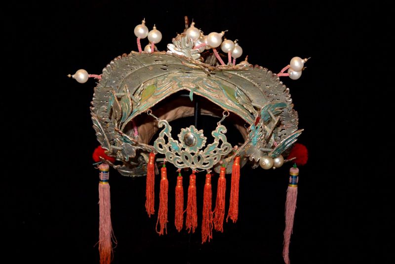 Alter chinesischer Theatre Kappe Großer Phönix 5