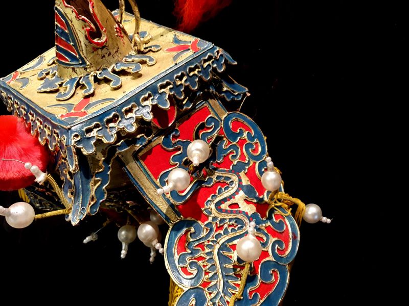 Alter chinesischer Theatre Kappe - Japanischer Feind - Samurai 2 3