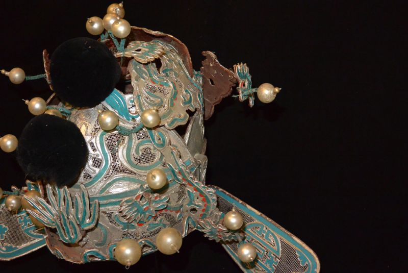 Alter chinesischer Theatre Kappe Krieger Helm 3