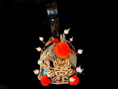 Alter chinesischer Theatre Kappe Kriegerhelm