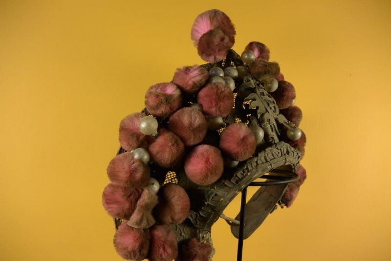 Alter chinesischer Theatre Kappe Krone / Rosa 4