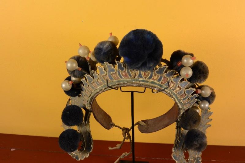 Alter chinesischer Theatre Kappe Krone / Schwarz 3
