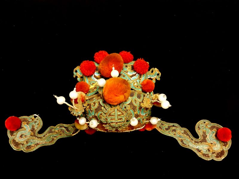 Alter chinesischer Theatre Kappe Leiter des Dorfes 2