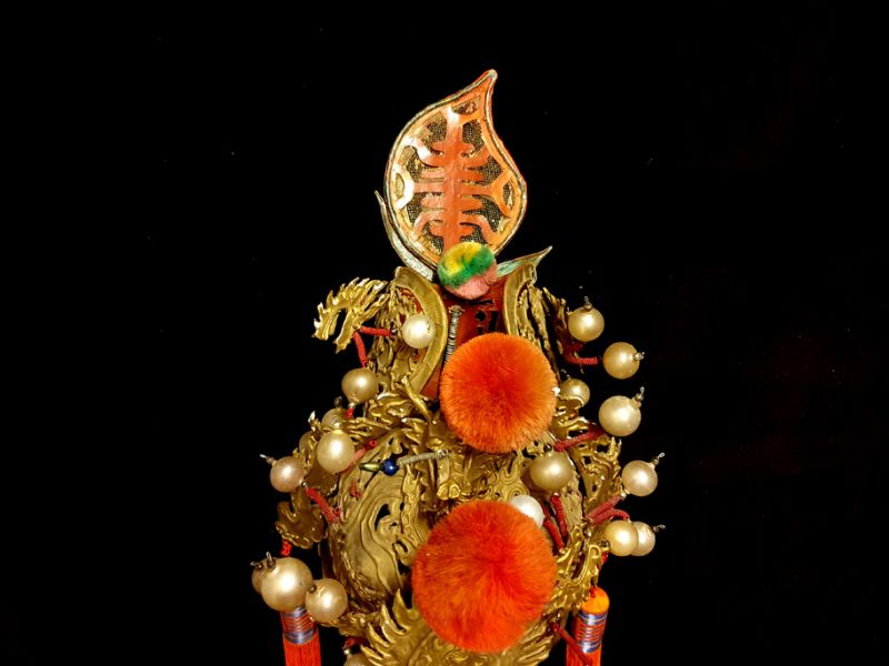 Alter chinesischer Theatre Kappe Orange 3
