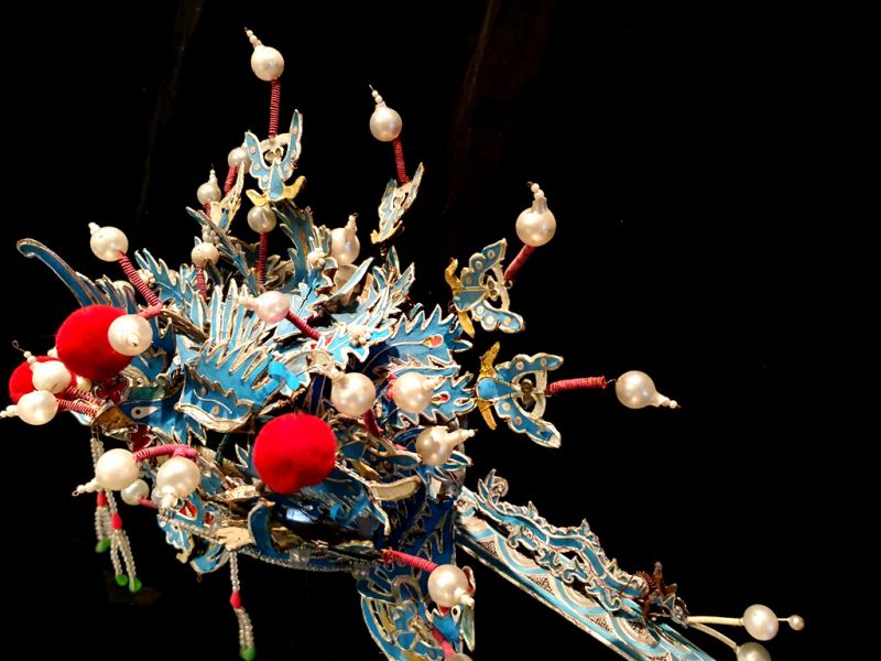 Alter chinesischer Theatre Kappe Phoenix und Schmetterlinge - Winter 3