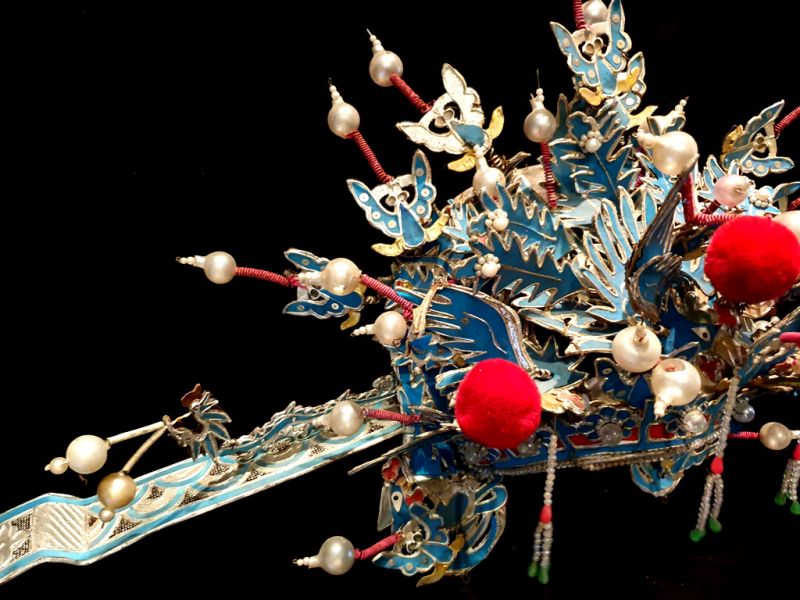 Alter chinesischer Theatre Kappe Phoenix und Schmetterlinge - Winter 4