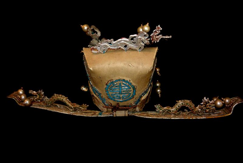 Alter chinesischer Theatre Kappe Shamans Kopfschmuck 5