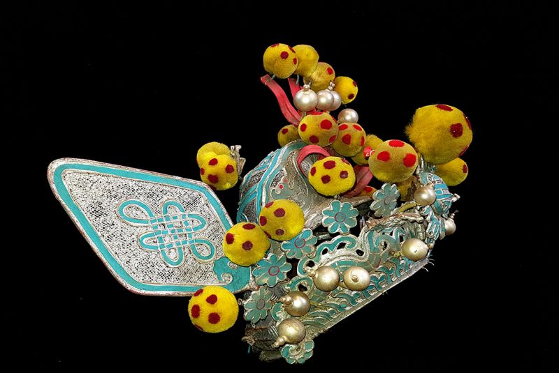 Alter chinesischer Theatre Kappe Wächter des Tempels 2