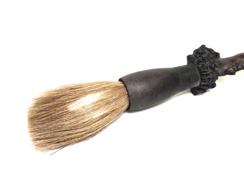 Alter Dekorativer Pinsel aus geschnitztem Kirschholz - 64cm 2