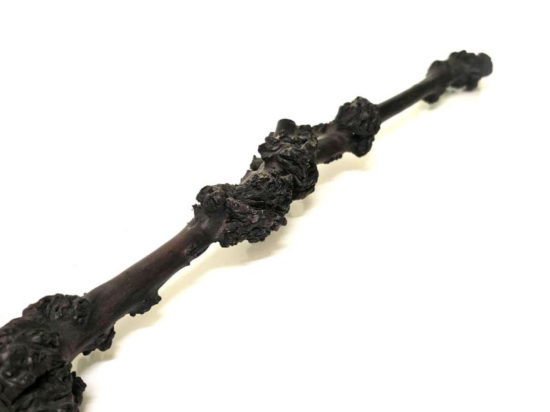 Alter Dekorativer Pinsel aus geschnitztem Kirschholz - 68cm 3