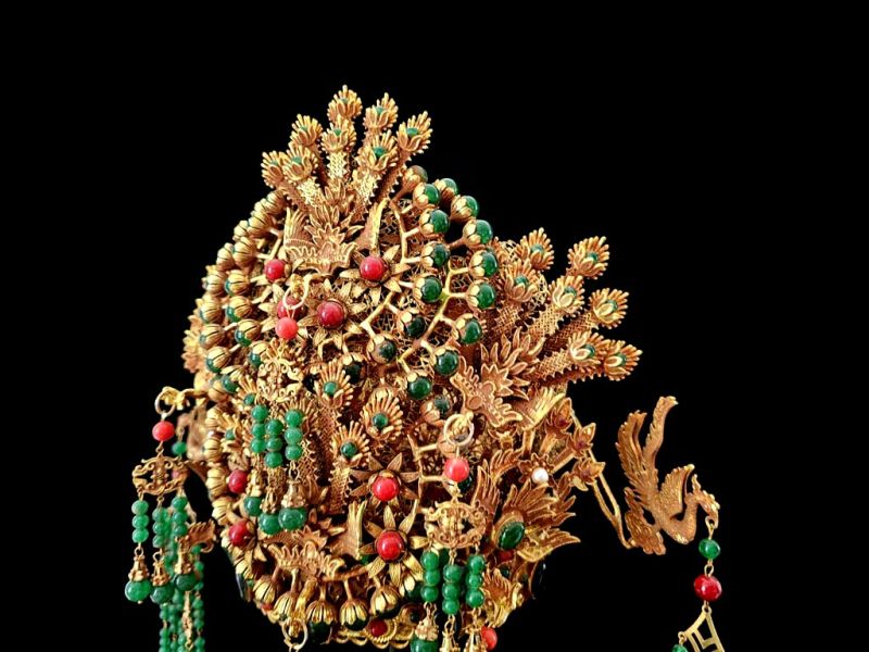 Bilder überfliegen für die vergrößerung Alter goldener Theatre Kappe - Kaiser und Kaiserin - Gefütterter Phönix des Feuers 5