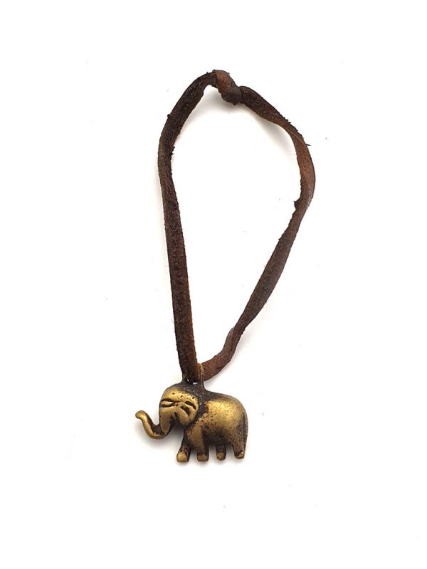 Amuleto Talismán - Elefante y cordón de cuero 1