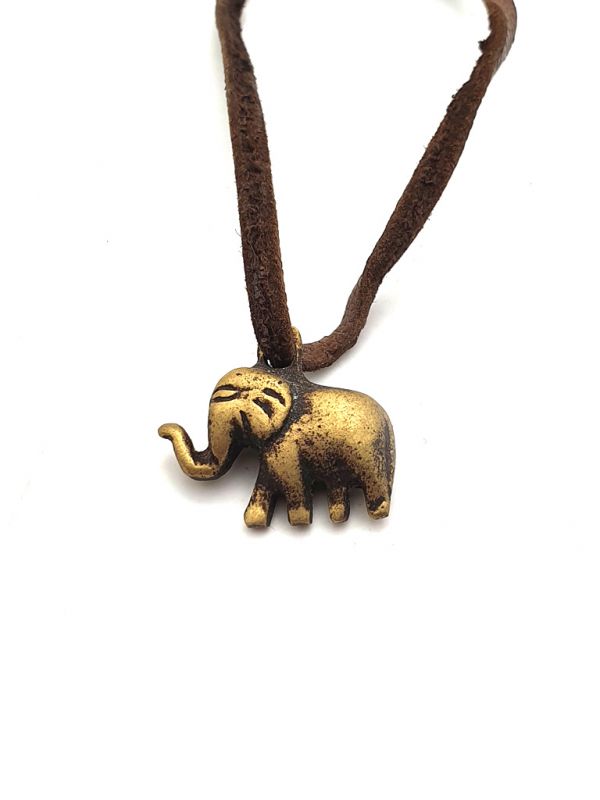 Amuleto Talismán - Elefante y cordón de cuero 2