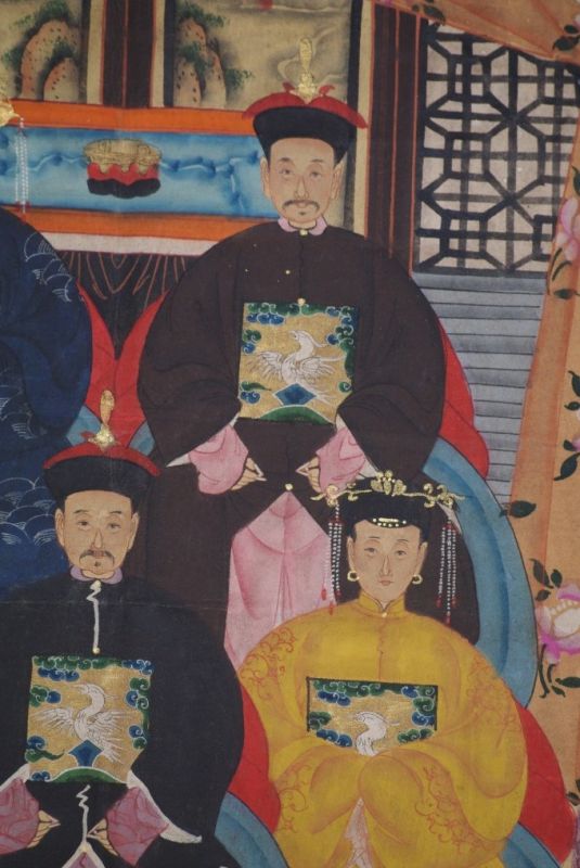 Ancestors and Dignitaries family 5 people Qing 4