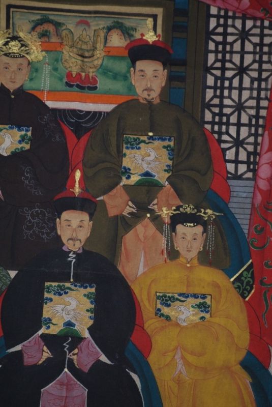 Ancestors and Dignitaries family 5 people Qing 4
