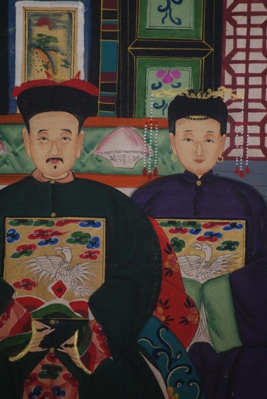 Ancestros Chinos sobre 3 Personas Dinastía Qing 3
