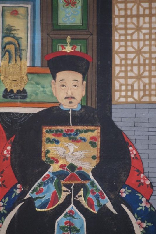 Ancestros y Dignitarios Chinos 2 Personas Dinastía Qing 4