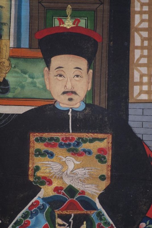 Ancestros y Dignitarios Chinos 2 Personas Dinastía Qing 5
