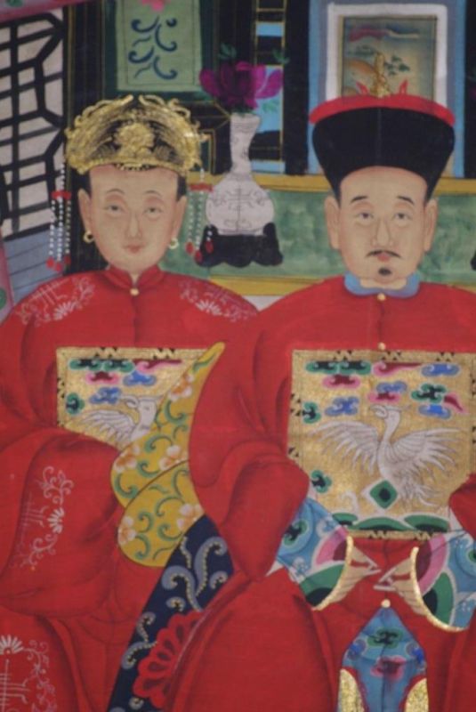 Ancestros y Dignitarios Chinos 3 Personas Dinastía Qing 3