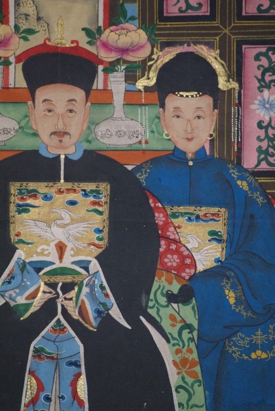 Ancestros y Dignitarios Chinos 3 Personas Dinastía Qing 4