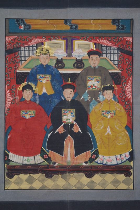 Ancestros y Dignitarios Chinos 5 Personas Dinastía Qing 1