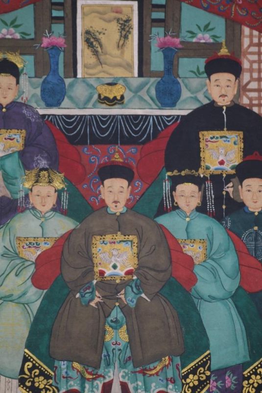 Ancestros y Dignitarios Chinos 7 Personas Dinastía Qing 2