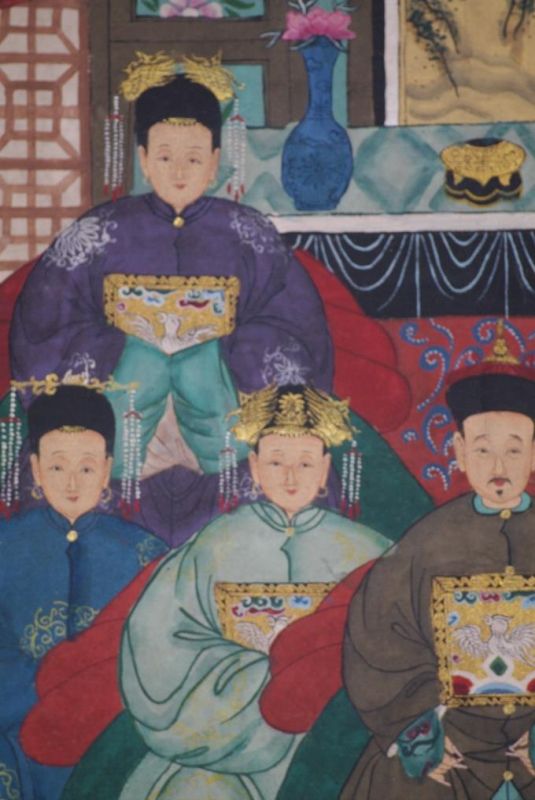 Ancestros y Dignitarios Chinos 7 Personas Dinastía Qing 3