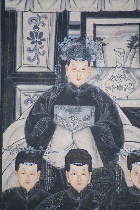 Ancêtres Chinois moderne sur toile Dynastie Qing 8 personnes 3