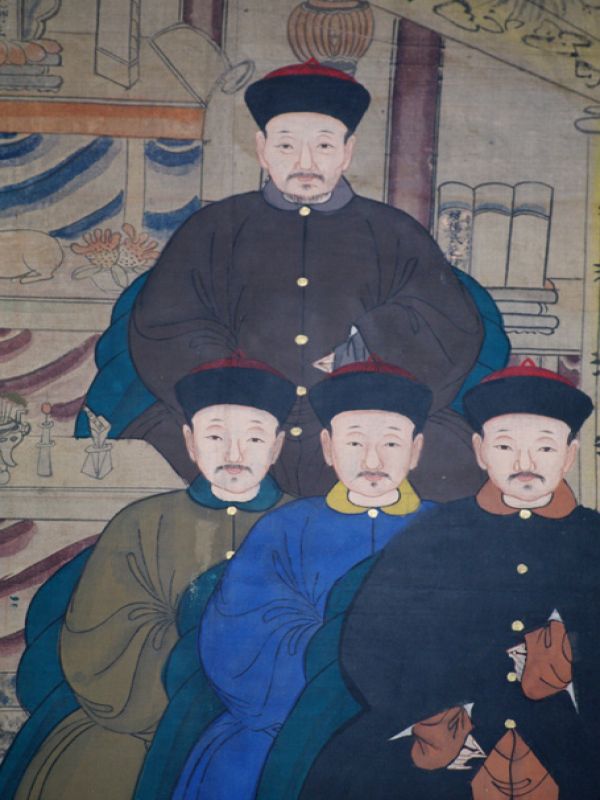Ancianos Ancestros Chinos Dinastía Qing - Antigua pintura asiática 4