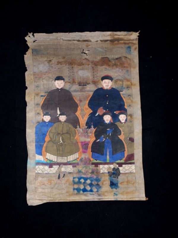 Ancianos Ancestros Chinos Dinastía Qing - Familia china de 6 personas 2
