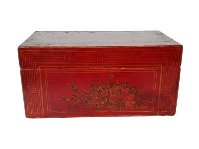 Ancien Coffre Chinois en bois - Fleur de cerisier - Légérement abimé Ancien Coffre Chinois en bois - Fleur de cerisier - Légérement abimé