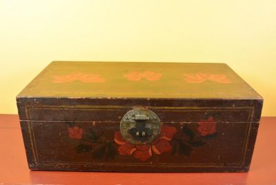 Ancien Coffre Chinois - Fleurs Ancien Coffre Chinois - Fleurs