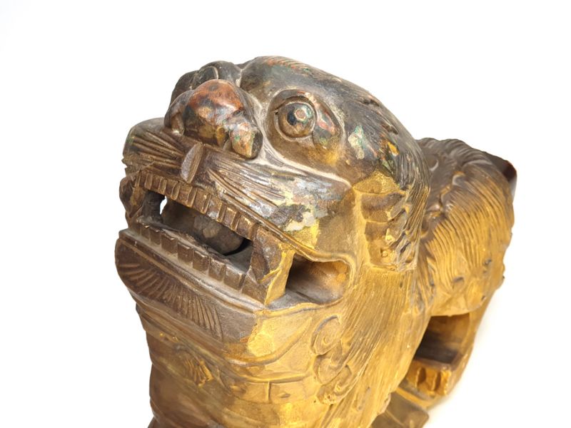 Ancien Lion gardien chinois Temple Hangzhou 3
