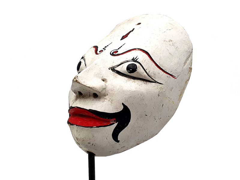 Ancien masque de Java (50 ans) - Blanc 1