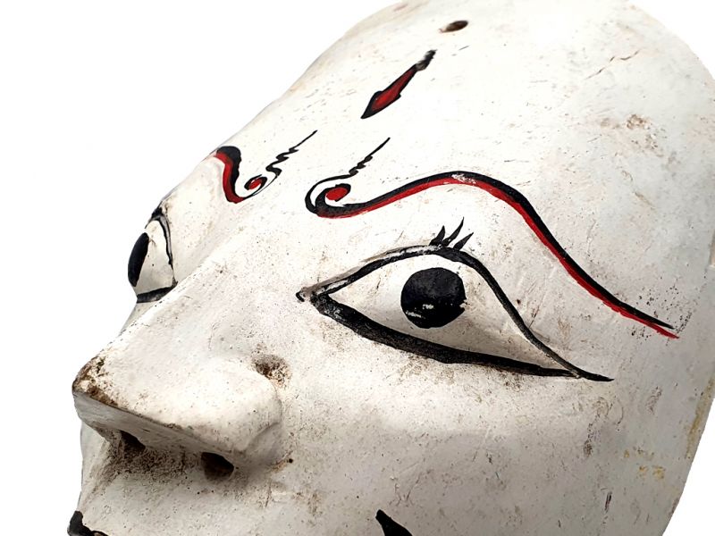Ancien masque de Java (50 ans) - Blanc 2