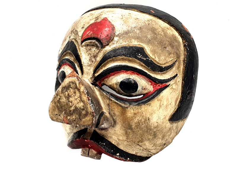 Ancien masque de Java (80 ans) - Théâtre indonésien - Masque Topeng Javanais - Clown 1