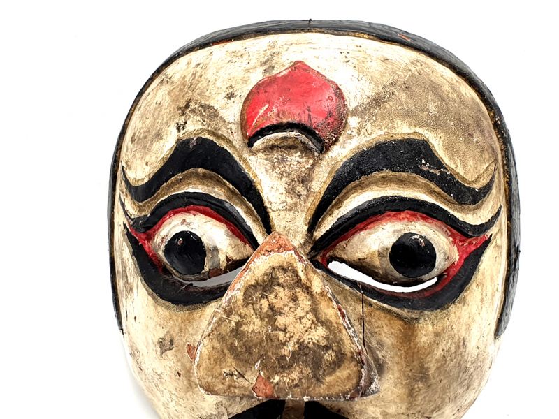 Ancien masque de Java (80 ans) - Théâtre indonésien - Masque Topeng Javanais - Clown 2