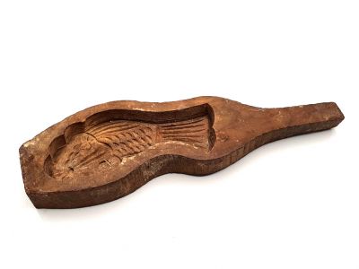 Ancien Moule Chinois en Bois Poisson 2