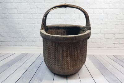 Ancien Panier à Riz chinois tressée - Vannerie - Marron Ancien Panier à Riz chinois tressée - Vannerie - Marron