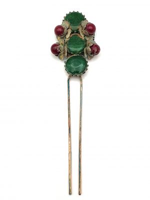 Ancien Pic à cheveux chinois - Perles de jade