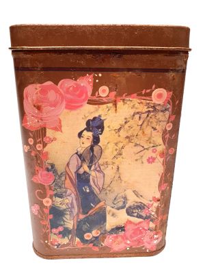 Ancienne boîte à Thé chinoise - Marron - Dame de compagnie Ancienne boîte à Thé chinoise - Marron - Dame de compagnie